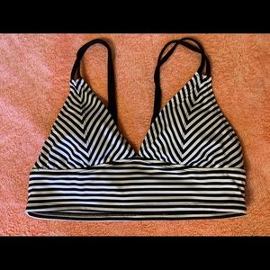 Black and White Striped Bikini